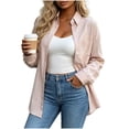 thumbnail image 2 of Ayolanni Long Sleeve Cardigan for Women Button Down Pink Lightweight Cardigan V-Neck Blouse Solid Lapel Cardigan with Pockets XXL, 2 of 6