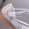 thumbnail image 6 of IVEYRTF Girls Rhinestone Mary Janes Shoes with Strap Sparkly Flats Kids Casual Every Wear Party Shoes(Silver,2.5-3 Years), 6 of 9
