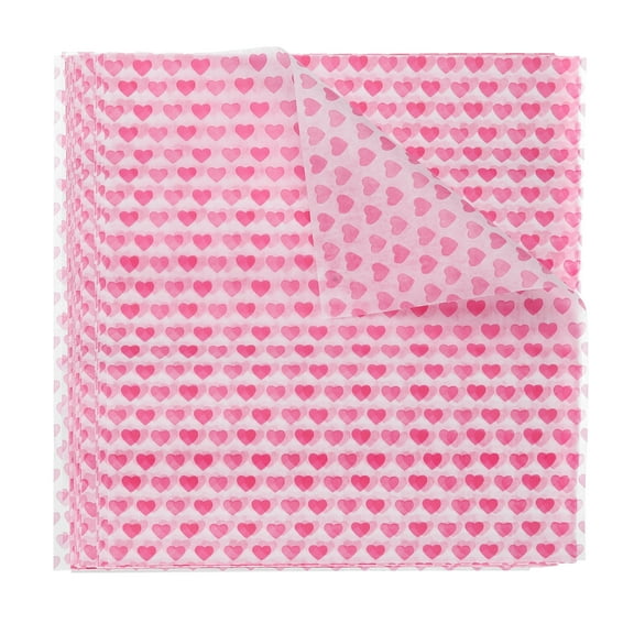 Uxcell 50pcs Square Heart Pattern Wax Paper Sheets 9.84" x 8.46" for Sandwich Baking Paper, Red