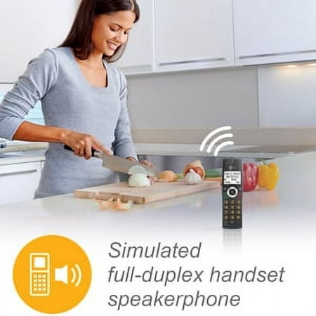 AT&T 2-Handset Expandable Cordless Phone with Unsurpassed Range, Smart Call Blocker and Answering System, CL82219 (Black)