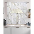 thumbnail image 2 of White Gold Marble Kitchen Curtains Sets 36 Inch Length with Valance, Modern Farmhouse Abstract Patterned Swag Valances and Tiers Curtain Set Drapes Swag Curtains for Living Room, Bathroom, Bedroom, 2 of 6