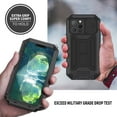 thumbnail image 6 of Allytech Rugged Case for iPhone 13 Pro Max with Screen Protector & Camera Lens Sliding Cover, Anti-Drop Shockproof Dustproof Hidden Kickstand Heavy Duty Triple-Layer Protection Shell, Black, 6 of 8