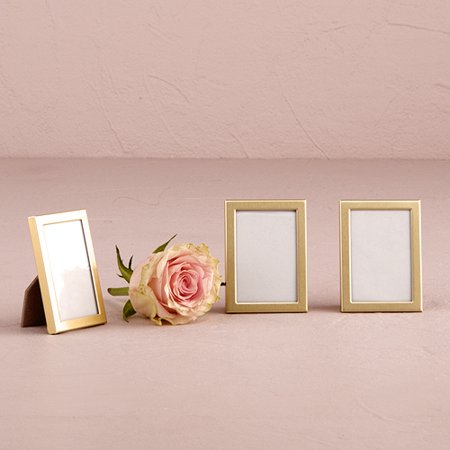 Easel Back Mini Photo Frames Matte Gold Set Of 3 Wedding Favor Easel Back Mini Photo Frames Matte Gold Set Of 3 Wedding Favor Weddingstar