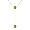 thumbnail image 1 of Angara Collier Péridot Naturel - Collier Style Lariat Péridot Rond 2,8 ct en Or Jaune 14K pour Femmes, 1 of 8