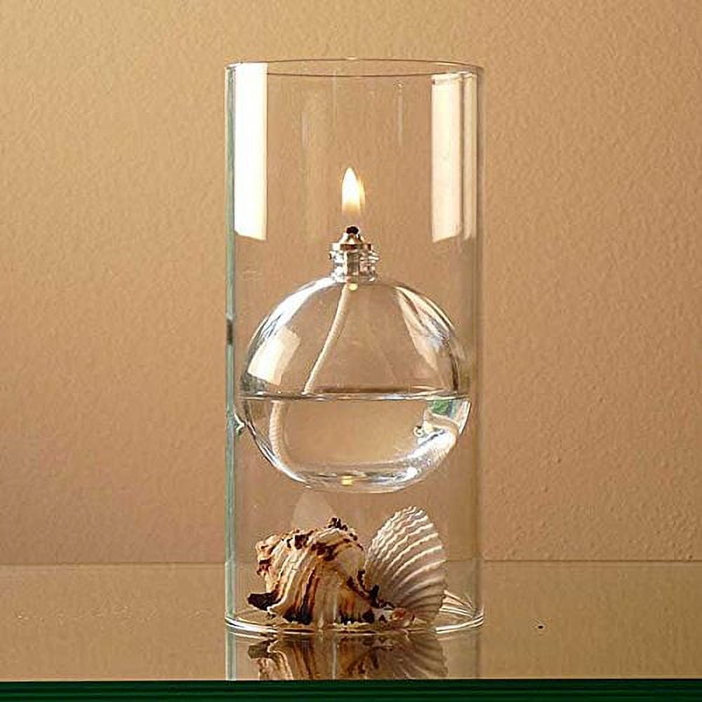 Firefly Modern Transcend Glass Oil Lamp, Bliss Candle, 6.5 in Hurricane Holder, 2-Piece