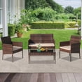 Patio Wicker Furniture Set, SYNGAR 4 Pieces Outdoor Cushioned