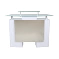 thumbnail image 2 of Glasglow I Reception Desk with Glass Top, Office Restaurant Beauty Salon Furniture, White 50" L x 19" W, 2 of 7