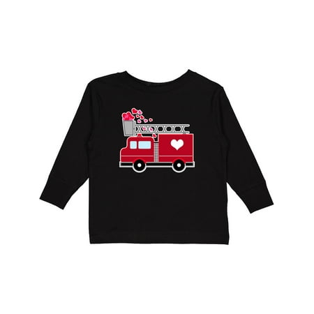 

Inktastic Valentine s Day Red Firetruck with Pink Hearts Gift Toddler Boy or Toddler Girl Long Sleeve T-Shirt