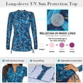 thumbnail image 3 of RELLECIGA Womens UPF50+ Sun Protection Long Sleeve Rash guard Zipper Front Swimsuit Tankini Top Swim Shirt for Women Floral Bathing Suit, 3 of 11