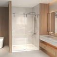 thumbnail image 2 of Leumius 56-60" x 76" H Frameless Sliding Shower Door,5/16" Clear Tempered Glass Sliding Shower Door,Stainless Steel Frame,Brushed Nickel, 2 of 8