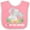Pink and White, variant on Inktastic I Love My Big Brother Elephant Family with Flowers Boys or Girls Baby Bib