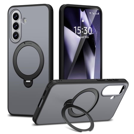 Dteck for Samsung Galaxy A37 5G Case with Magnetic Ring Holder Stand, Shockproof Magnetic Accessory Friendly Galaxy A37 Phone Cover,Black