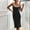 Black, variant on Sakmal Womens Dresses Square Neckline Black Mid-Length Sexy Solid Sleeveless Slip Dress
