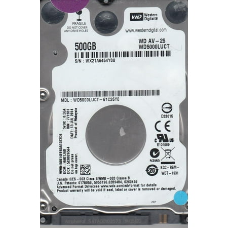 WD5000LUCT-61C26Y0, DCM HAKTJAB, Western Digital 500GB SATA 2.5 Hard Drive