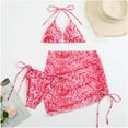 thumbnail image 4 of Hicidod Womens High Waisted Bikini Sets Print Tummy Control 3 Piece Swimsuits Halterneck Modest Beach Trendy Bathing Suit, 4 of 9