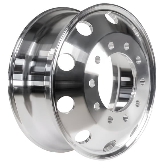 TheWheelDepot PoisonSeries Forged Aluminum 24.5 in Wheel, 10 x 11.25 in, 24.25 x 8.25 in, 10 Lugs, Machined Bright Gray Wheel for Truck, 1 Pack