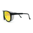 thumbnail image 3 of Mens Side Visor Oversized Flat Top Color Mirror Plastic Racer Sunglasses Matte Black - Orange Mirror, 3 of 4