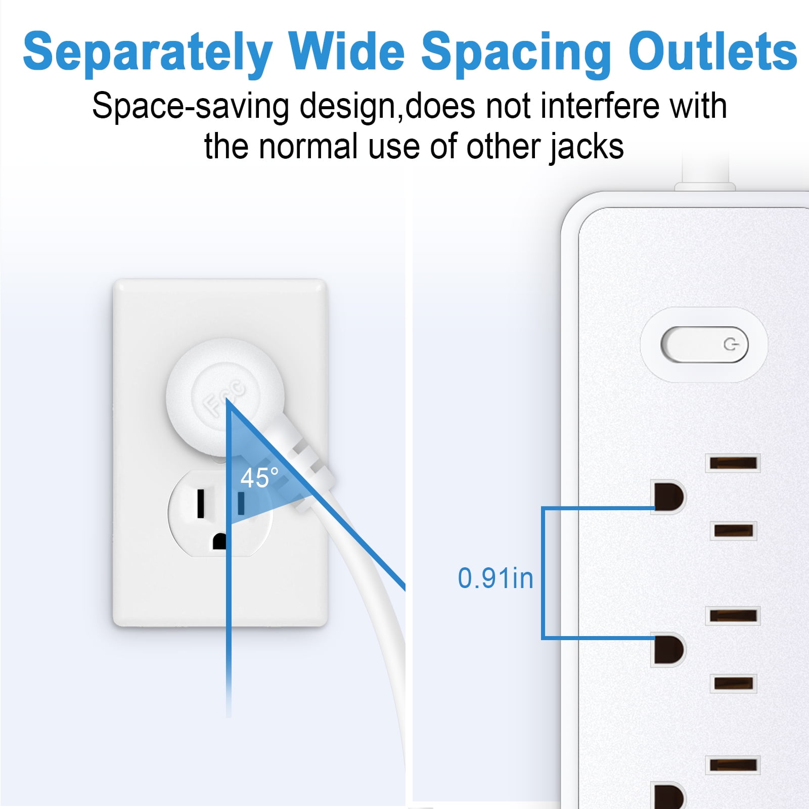 Bohashin Surge Protector Power Strip with USB Ports photo 5