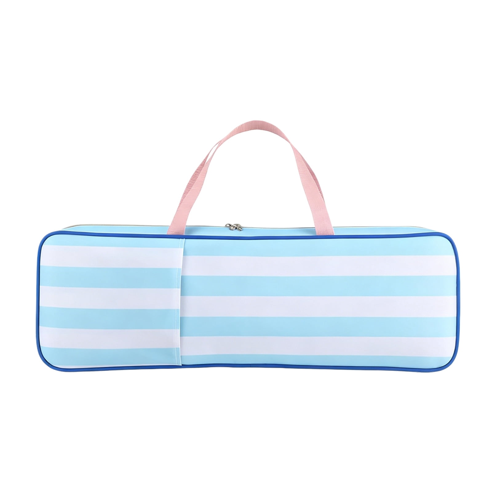 Striped Mahjong Tile Storage Bag, Zippered Tote with Handles, Portable Mahjong Set Organizer for Travel, Game Nights, and Home Storage, Fits Standard Mahjong Tiles and Accessories