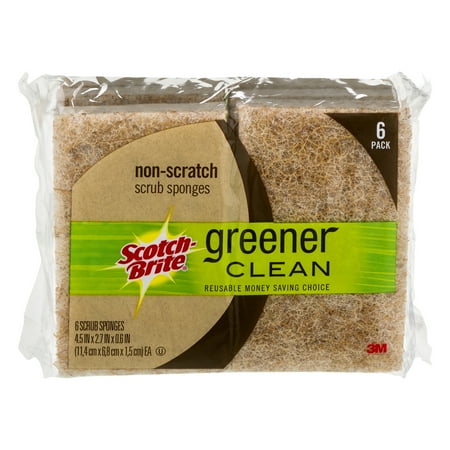 Scotch-Brite Greener Clean, Non Scratch Scrub Sponge - 6 Pack