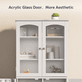 thumbnail image 5 of 64"H Pantry Cabinet, Asofer Kitchen Storage with Glass Door, Freestanding Cabinet for Dining Room, White, 5 of 8