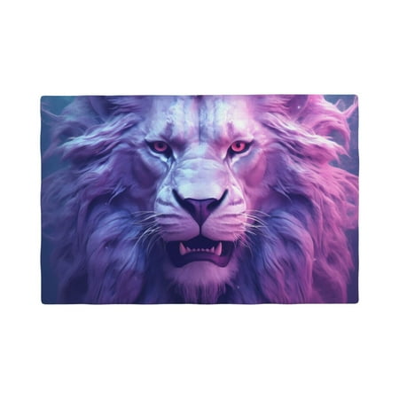 

Placemats Set of 4 Cool Lion Head Place mats for Dining Table Indoor/Outdoor Cute Heat Resistant Washable Table Mats(18 x 12 )