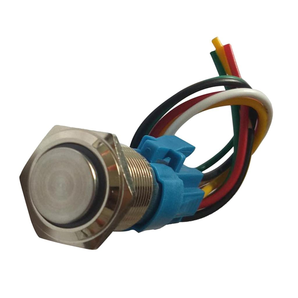 3-6V LED 16mm Momentary Push Button Switch Waterproof with Wire Connector 