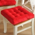 thumbnail image 1 of Xiao Hua Cojín cuadrado para asiento, suave y acogedor, de terciopelo grueso, para silla de patio, para sillas de comedor, de oficina y de madera, color rojo, 45 x 45 cm (18 x 18 pulgadas)., 1 of 4