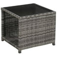 thumbnail image 2 of vidaXL 3 Piece Bistro Set with Cushions Poly Rattan Gray, 2 of 7