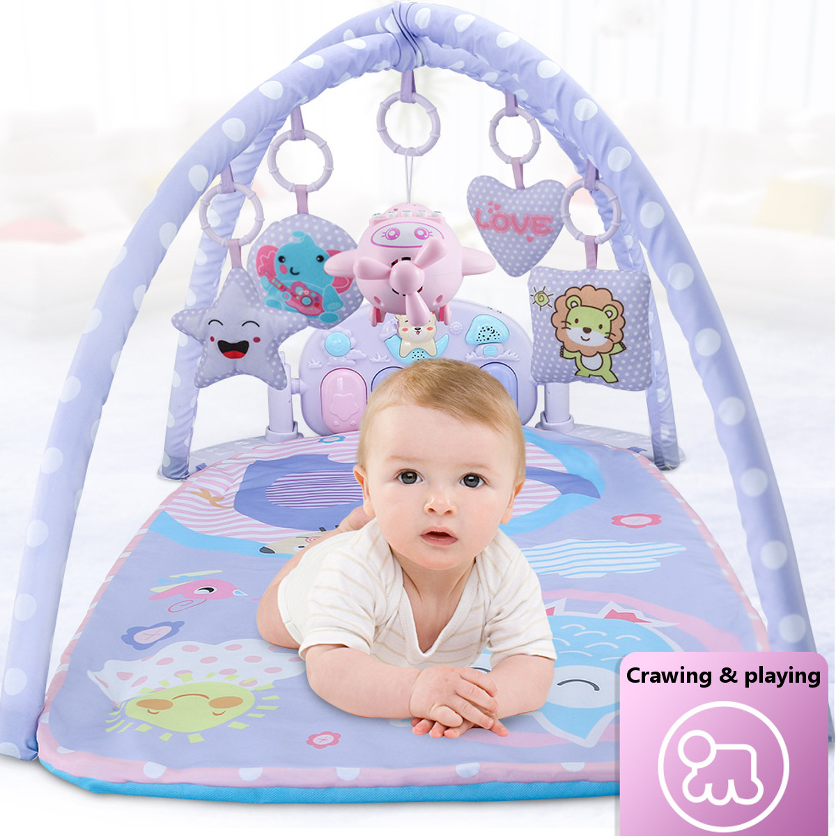 3 IN 1 Musical Activity Baby Crawling Play Mat With Music Piano