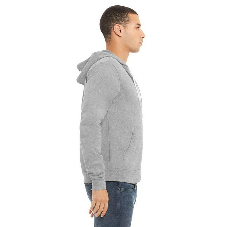 Bella + Canvas Unisex Triblend Full-Zip Lightweight Hoodie - Grey Comfort Wear