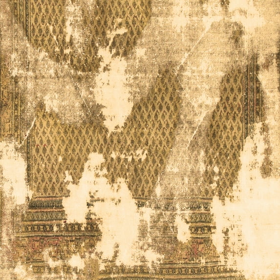 Ahgly Company Indoor Square Abstract Brown Modern Area Rugs, 7' Square