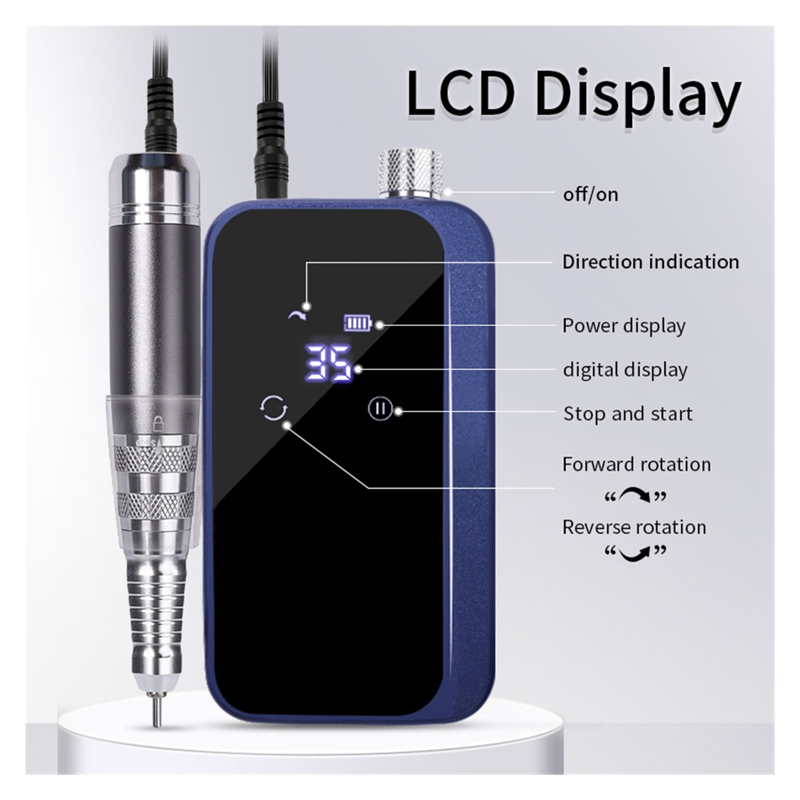 Professional Rechargeable Nail Drill Machine, Cordless 35,000RPM Brushless Nail Drill, Portable Electrical Nail File For Acrylic Nails ,Low Noise