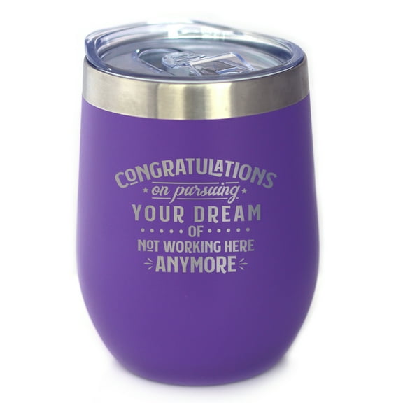 Bevvee Insulated Wine Tumbler 12 oz Congrats Pursuing Dream Gifts for Graduates Tumblers