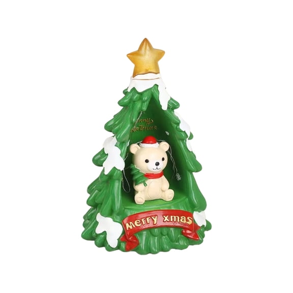 6.49Inch Christmas Tree Light Up Figurines Statues, for Mantle, Bookshelf, Tabletop, Christmas New Year Holiday Decorations & Gifts