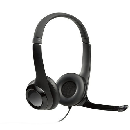Logitech H390 Wired Headset, Stereo Headphones with Noise-Cancelling Microphone, USB, In-Line Controls, PC/Mac/Laptop - Black