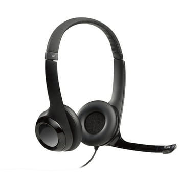Logitech Wired USB Headset, Stereo Headphones with Noise-Cancelling Microphone, USB, In-Line Controls, PC/Mac/Laptop, Black