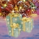 thumbnail image 5 of Juego de 3 cajas navideñas con luces LED | Decoración navideña metálica para exteriores | Cajas de regalo plateadas, rojas y azules | Decoraciones de jardín a pilas, 5 of 5