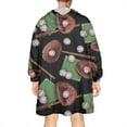 thumbnail image 2 of Baseball Gear Pattern Wearable Oversized Blanket,Wearable Blanket Hoodie for Adults,Cozy Hooded Blankets with Super Pockets,Super Warm Fuzzy Pullover for Women & Men, 2 of 6