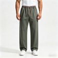 thumbnail image 6 of Aezemi Men Straight Leg Running Pants Fashion Outdoor Elastic Waist Drawstring Workout Long Trousers with Pockets Winter Fall Sports Exercise Trendy Comfy Casual Bottoms S, 6 of 9