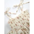 thumbnail image 4 of Mevireiy Baby Girls Smocked Romper Dress Vintage Floral Print Halter Strap Frill Playsuit, 4 of 7