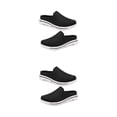 thumbnail image 1 of Minnieouse 1 par de toboganes de cubierta de malla de estilo informal portátil para mujer, zapatillas transpirables de tacón plano para niñas, Blanco negro Talla 37 2piezas, 1 of 6