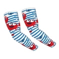 thumbnail image 6 of Lsque Red Funny Crab on Blue Stripe Cooling Arm Sleeves for Men & Women -Compression Sleeves to Cover Arms for Working,Sun Sleeves for UV Protection,Breathable, Moisture-Wicking, 6 of 8