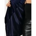 thumbnail image 5 of INSPIRE CHIC Women's Shawl Collar Open Front Pockets Stretchy Velvet Cardigan L Navy Blue, 5 of 5