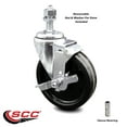 thumbnail image 2 of 5 Inch Phenolic Wheel Swivel ½ Inch Threaded Stem Caster with Brake SCC, 2 of 2
