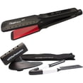 thumbnail image 1 of Thairapy 365 Wet or Dry Salon Quality Flat Iron Set ● 1.5 inch Extra Wide Styling Plates ● 450F to 140F Digital Temp Control - Professional Hair Straightener & Comb - Dual Voltage 110v-240v, 1 of 5