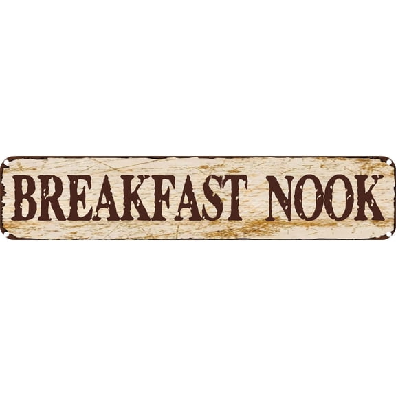 Vintage Tin Sign Retro Metal Wall Decor BREAKFAST NOOK Rustic Aluminum Plaque for Home,Bar,Kitchen,Garage,Man Cave 4x16 Inch