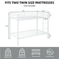 thumbnail image 2 of WEGFTDUOP Twin over Twin Metal Bunk Bed with Guardrail & Ladder - Heavy Duty Frame for Teens/Adults, Dorm & Bedroom,White, 2 of 11