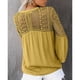thumbnail image 4 of Blusa suelta informal, camisa informal de crochet para mujer, blusa de manga larga con encaje de crochet, camisa informal de crochet para mujer, elaborada por expertos, 4 of 6