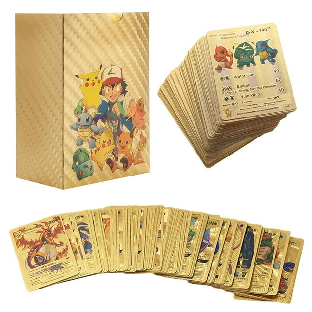 Juego de cartas de anime, cartas doradas, cartas de dibujos animados, cartas coleccionables para niños, cartas de juegos de mesa, cartas coleccionables, regalos para niños